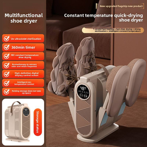 Séchoir à chaussures portable en plastique avec écran tactile intelligent, affichage numérique, conception pliable à 4 supports, stérilisation antibactérienne, chaleur - Product Image 4