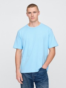 T-shirt en coton bleu ciel pour homme, coupe classique, col rond, manches courtes, couleur unie, jersey décontracté, design vierge, fabricant sur mesure - Product Image 1