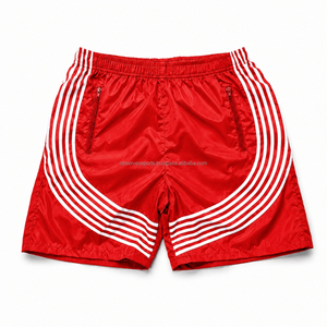 Shorts amples en nylon pour homme, imperméables, de plage, élastiques, imprimés, unis, avec cordon de serrage, pour la gym, coupe-vent, style survêtement - Product Image 4