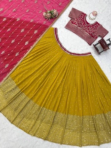 Ensemble Lehenga Choli avec dupatta, entièrement brodé, tenue traditionnelle indienne et pakistanaise pour mariage, robe longue pour femme - Product Image 3
