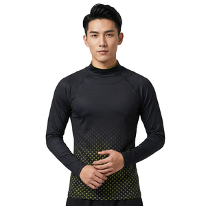 เสื้อฟุตบอลแขนยาวคอสูงสีดำสำหรับผู้ชาย เสื้อฝึกซ้อมแบบสวมหัวไล่เฉดสี - Product Image 2