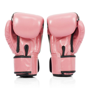 ถุงมือชกมวย Fairtex สีชมพู-ดำ คุณภาพสูง สำหรับฝึกซ้อมและแข่งขัน มวยไทย คิกบ็อกซิ่ง ผลิตจากหนังแท้ - Product Image 4