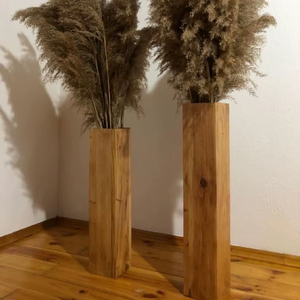 Jarrón de flores artesanal para la decoración del salón del hogar, jarrón de flores de madera hecho a mano por la colección Handmade. - Product Image 1