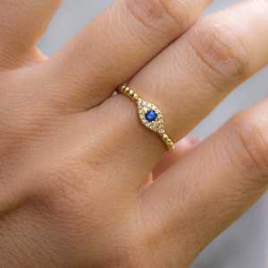 Best Selling 3mm Round Blue Cubic Zirconia Diamond Pave <b>Set</b> Minimalist 925 <b>Silver</b> 18K Gold Plated <b>Ring</b> For Fine Women's Jewelry - Product Image 6