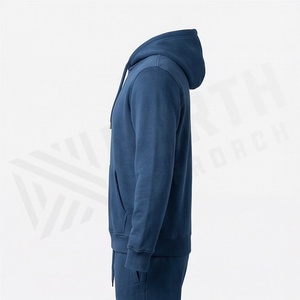 Sweat-shirt à capuche pour homme, couleur unie, en coton, manches longues, décontracté, pour l'automne, avec cordon de serrage et poche avant - Product Image 3