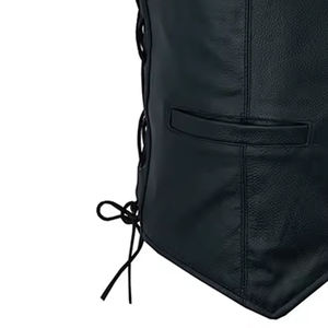 <b>Men</b> <b>Leather</b> <b>Waistcoat</b> Good Quality Genuine <b>Leather</b> Vest Solid Color Custom Printing - Product Image 2