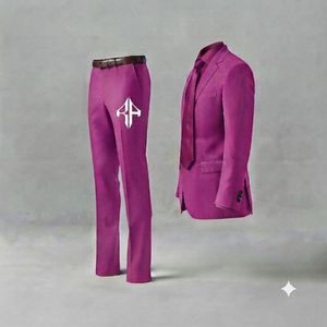 Traje de Pantalón y Chaqueta de Terciopelo Estilo Italiano para Hombre, Antiarrugas, Transpirable, Cierre de Botones, Diseño Plano Frontal, Viscosa/Poliéster - Product Image 4