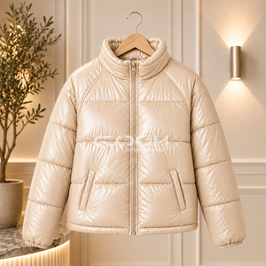 Veste matelassée Cosh International unisexe, courte, pour l'hiver, col montant, fermeture éclair, couleur unie, manches longues, chaude - Product Image 3