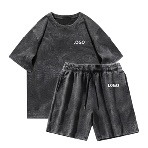 <b>Men's</b> Casual Solid Color Cotton T-Shirt <b>Set</b> Crew Neck Knitted Breathable Summer Outfit <b>Short</b> Sleeve <b>Tops</b> <b>and</b> <b>Shorts</b> Matching <b>Set</b> - Product Image 4