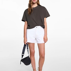 Chemises d'été légères en soie glacée vierges pour femmes, conception personnalisée, t-shirts respirants et rafraîchissants, vente en gros OEM, hauts pour femmes, usine B2B - Product Image 2