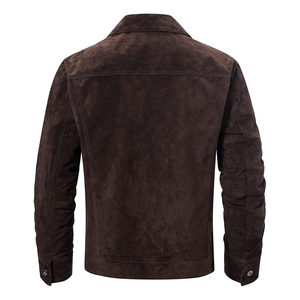 Hot Selling Autumn Winter <b>Mens</b> Slim Fit Suede <b>Leather</b> <b>Jackets</b> Customized Design Classic Real <b>Leather</b> <b>Jackets</b> - Product Image 2