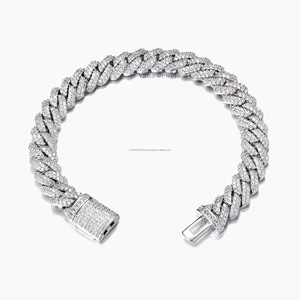 Wholesale Premium 10MM Wide Moissanite Cuban Link <b>Bracelet</b> 925 Sterling <b>Silver</b> Hip Hop Jewelry <b>for</b> Export Buyers - Product Image 4