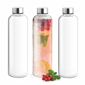 Bouteilles en verre borosilicate à double paroi de haute qualité, résistantes à la chaleur, pour l'eau et les boissons. - Product Image 1