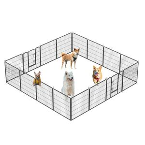 Recinto per Cani da Esterno Resistente da 32 Pollici con 16 Pannelli e Porte, Recinzione Temporanea per Animali Domestici per Gioco ed Esercizio - Product Image 2