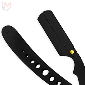 Folding Straight Edge Razor Stainless Steel Single Blade Plastic Handle for <b>Bikini</b> & Face Shaving Barber Shop Use Male - Product Image 2
