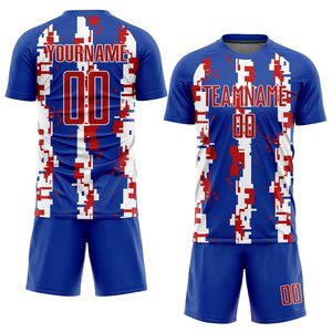 Maillot de football personnalisé gratuit, nouveau design, haute qualité, impression par transfert thermique, uniforme d'équipe de football, short d'entraînement en mesh pour hommes - Product Image 1