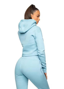 Women's <b>Winter</b>/Spring Eco-Friendly Breathable Long Sleeve Crop <b>Top</b> Hoodies Customizable Design Outdoor Women Crop <b>Top</b> Hoodie - Product Image 4