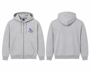 Sweat-shirt à capuche zippé gris pour homme avec logo personnalisé sur le devant, 100 % coton 360g, respirant, pour l'hiver, décontracté - Product Image 4