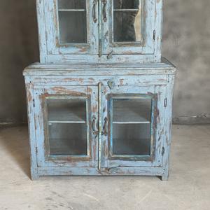 Meilleure collection d'armoires en bois vieilli avec vitrine, art himalayen antique - Product Image 4