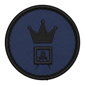 Écusson brodé rond en tissu marron, motif couronne maçonnique, pour insignes de franc-maçonnerie, décoration d'uniformes et vêtements d'ordres fraternels - Product Image 4