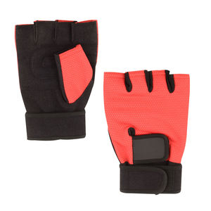 Guantes de Halterofilia de Medio Dedo con Palma de Cuero y Soporte de Muñeca Ajustable para Entrenamiento en Gimnasio - Product Image 1