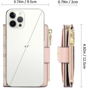 Portefeuille compact en cuir pour femme avec fermeture éclair, blocage RFID et fenêtre d'identification - Product Image 3