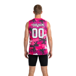 <b>Camo</b> Print Basketball Team Set Sleeveless V-Neck Moisture-Wicking Breathable Jersey Elastic Waist Fitted <b>Shorts</b> for <b>Men</b> Player - Product Image 2