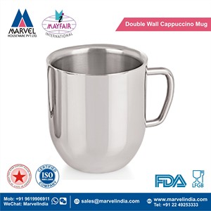 Eco Friendly <b>Double</b> <b>Wall</b> Stainless Steel Insulated 220/300ml 6-12hr Thermal Performance Office Use Cappuccino Cup with Gift <b>Box</b> - Product Image 2