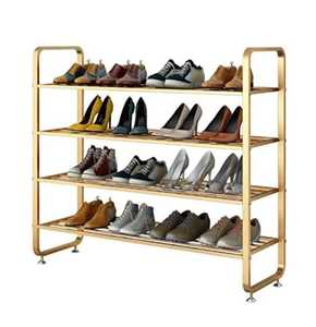 Durable 4 Tier Black Metal Shoe Rack Organizer with <b>Open</b> Frame Design for Heels Flats and Sneakers - Product Image 6