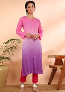 <b>Women</b> Rayon Straight Tie-Dye <b>Kurta</b> Quick Dry Summer Casual Office Party Lifestyle Fashion Modern Daily Wear Best Price Supplier - Product Image 1