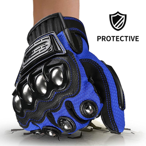 Gants de moto bleus personnalisables pour la course, les sports de plein air, la compétition, le VTT et les sports. - Product Image 4