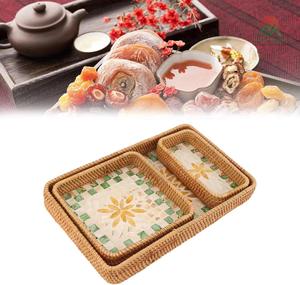 Bandeja grande de ratán: una cesta tejida a mano para decoración del hogar (comedor, mesa de centro), ideal para exhibir frutas y aperitivos. - Product Image 4