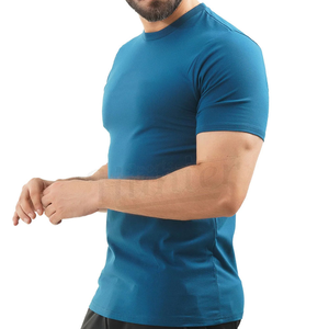 T-shirt de sport pour hommes, fitness, course à pied, personnalisé, coupe musclée, vente en gros, manches courtes, respirant, pour garçons, vêtements d'entraînement - Product Image 4