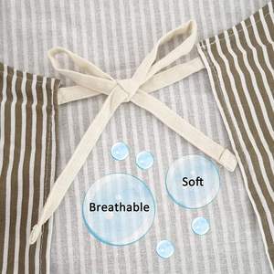 Tablier de Chef Unisexe en Polyester Rayé Réutilisable avec Sangle Ajustable et Poches – Vente en Gros - Product Image 3