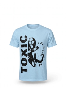 Hot Selling Loose Fit Cotton Graphic Printed <b>Men</b> T Shirt Vintage Light <b>Blue</b> Sky Streetwear Toxic Graphic Print Casual Crew Neck - Product Image 1