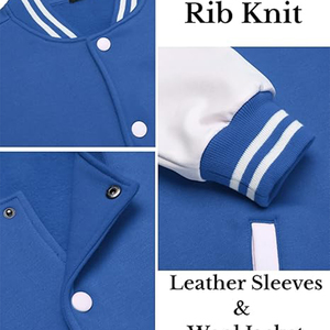 Unisex 2024 Custom Heavyweight Leather Varsity Bomber <b>Jacket</b> High School <b>Baseball</b> Patch Letterman Style Hooded Casual <b>Men</b> Women - Product Image 4