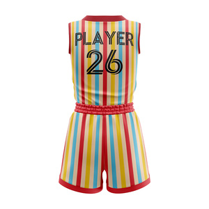 Uniformes de basket-ball pour filles, sans manches, avec logo personnalisé imprimé numériquement sur le devant, grande taille, respirants, en mesh, séchage rapide - Product Image 5