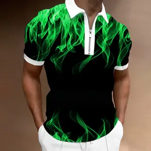 <b>Polo</b> <b>Shirts</b> <b>Men</b> 100% Cotton 240gsm Summer High Quality 1/4 Zipper Placket Contrast Color <b>Polo</b> t <b>Shirts</b> - Product Image 6