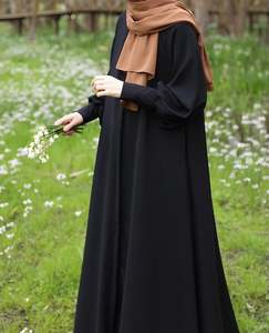 2026 Best Selling Solid <b>Kaftan</b> Abaya Handmade Turkish Floor Length Long Sleeve V Neck Regular Fit Casual Breathable Eid Evening - Product Image 5