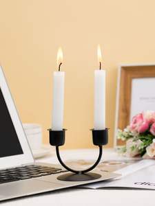 Modern Decorative Metal Candle Holder Contemporary Interior Accent Dining Table <b>Ornament</b> Styling - Product Image 4