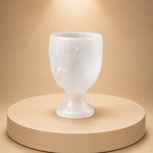 Verre à vin à double paroi en résine marbrée rose, fait main, design classique, vase en verre transparent, pour les fêtes, décoration de la maison, vaisselle - Product Image 4