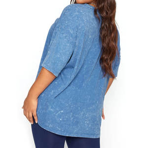 เสื้อยืดทรงหลวมแบบดรอปโชว์เดอร์ ล้างสีแบบแอซิดวอช สำหรับผู้หญิง พิมพ์โลโก้ตามสั่ง ย้อมสีพื้น ผ้าฝ้าย 100% เป็นมิตรกับสิ่งแวดล้อม ระบายอากาศได้ดี - Product Image 3