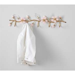 Gancho de Pared de Hierro Resistente |   Colgador Metálico Floral de 5 Niveles |   Percha Decorativa Dorada Antióxido |   Venta al por mayor - Product Image 4