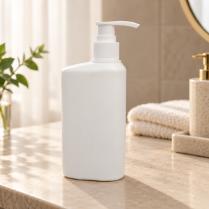 Flacon pompe pour lotion de soin beauté |   Conteneur cosmétique en HDPE de 300 ml pour les soins de la peau, le shampooing, les soins capillaires, le gel douche et les produits de soins personnels - Product Image 2
