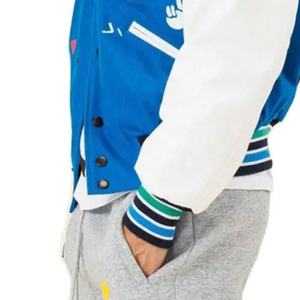 Veste universitaire en laine personnalisable pour homme avec col de baseball, style lettre brodée, coupe-vent pour l'hiver - Product Image 5