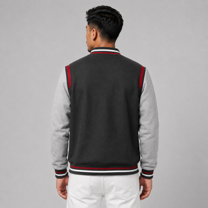 Veste de baseball pour homme, veste varsity, broderie personnalisée, mélange de laine, boutons pression, streetwear décontracté, veste d'hiver - Product Image 5