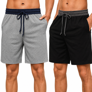 Shorts de détente en coton personnalisés pour hommes, shorts décontractés, shorts de sport à cordon, shorts d'entraînement d'été, vente en gros OEM ODM - Product Image 1