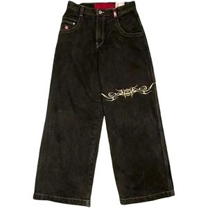 Vintage Custom <b>Embroidered</b> Baggy <b>Jeans</b> Men’s Wide Leg Streetwear Denim Pants Gothic Hip Hop Loose Fit Oversized Trousers - Product Image 6
