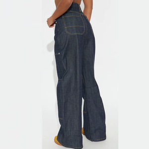 Trendy Elegant Two Piece Cropped Button <b>Fly</b> <b>Jacket</b> Pants Set Casual Unisex Denim Tracksuit Breathable Eco-Friendly Autumn - Product Image 6