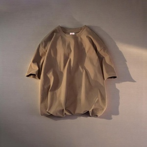 เสื้อยืดโอเวอร์ไซส์ผ้าหนาพิมพ์โลโก้ตามสั่ง รุ่นขายดีใหม่ล่าสุด สไตล์ฮิปฮอปลำลอง ไหล่ตก เสื้อยืดผู้ชาย - Product Image 5
